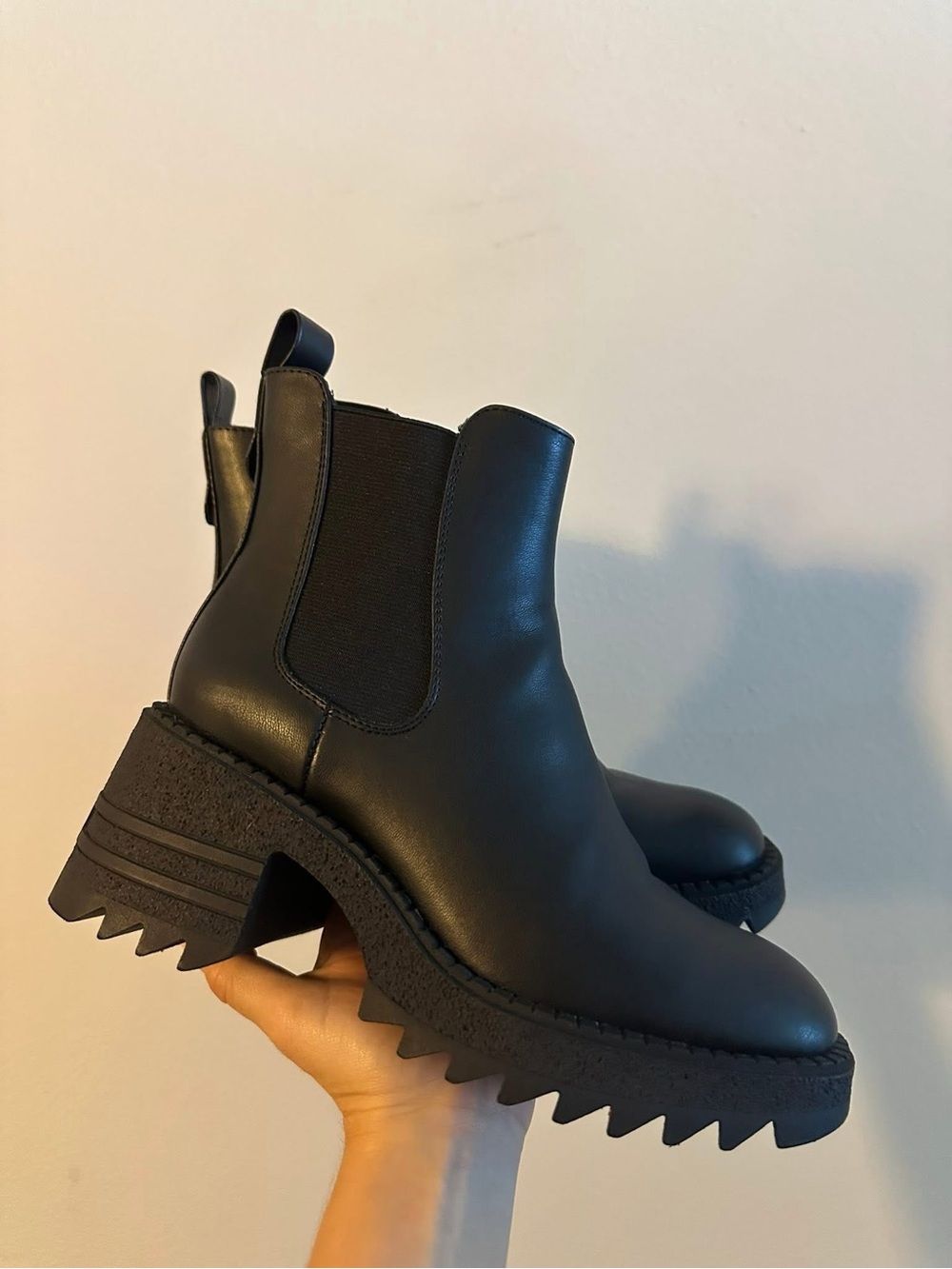 Black Platform Boots - Women size 6